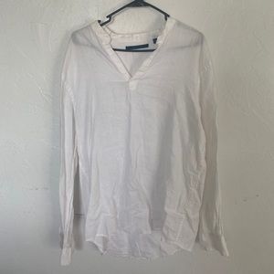 Mens Perry Ellis 100% Linen Shirt L